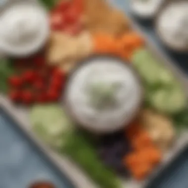 An array of ingredients used in WW Greek Yogurt Ranch Dip including Greek yogurt and herbs