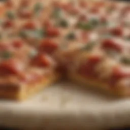 Close-up of a textured pizza dough made without yeast
