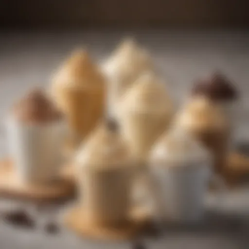 A variety of fat-free coffee cream alternatives displayed elegantly