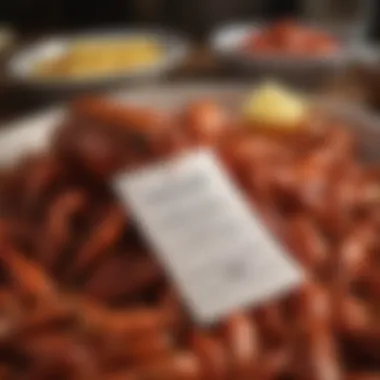 Ethically sourced crawfish with sustainability labels