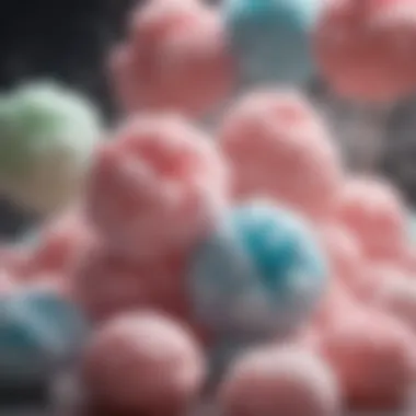 Different flavors of cotton candy created from hard candies