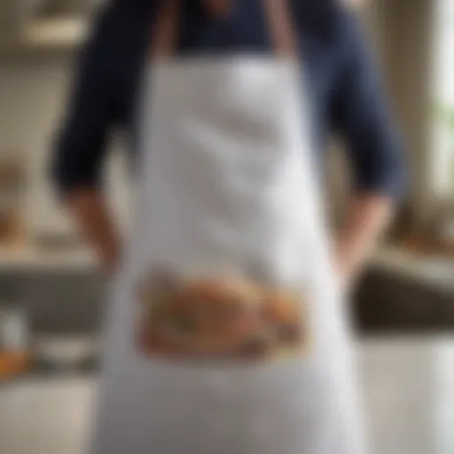 Elegant design of a Food Network apron showcasing culinary artistry