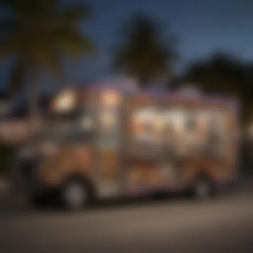 A vibrant late-night food truck scene in Fort Lauderdale