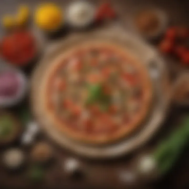 Fresh ingredients for whole wheat pizza toppings