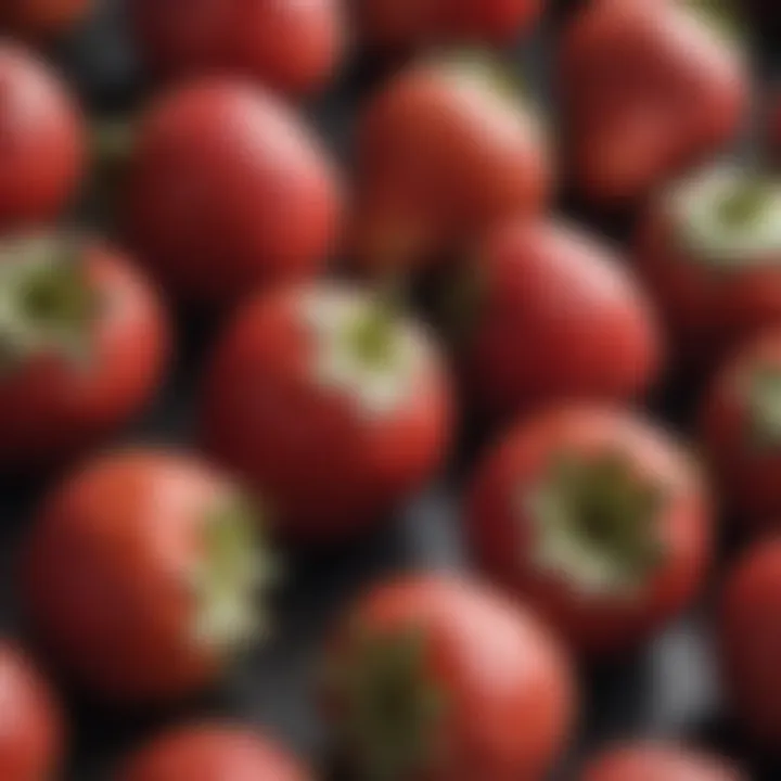 Close-up of ripe strawberries ready for selection.