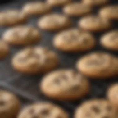 Ghirardelli Cookies Cooling Decadent Ghirardelli chocolate chip cookies on a cooling rack
