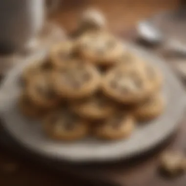 Cookies on a Decorative Plate Beautifully arranged Ghirardelli chocolate chip cookies on a plate