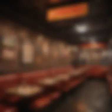 Vibrant Atmosphere Inside Gotham Pizza Interior ambiance of Gotham Pizza filled with lively decor