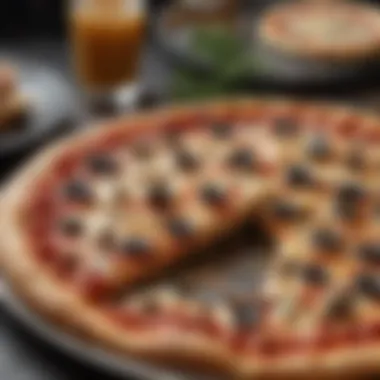 Savoring the Essence of New York-Style Pizza A delectable slice of New York-style pizza with vibrant toppings