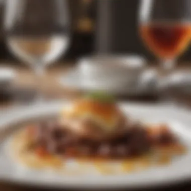 Sophisticated Dining Experience An elegant dining setting featuring gourmet dishes, highlighting the aesthetic of fine dining.