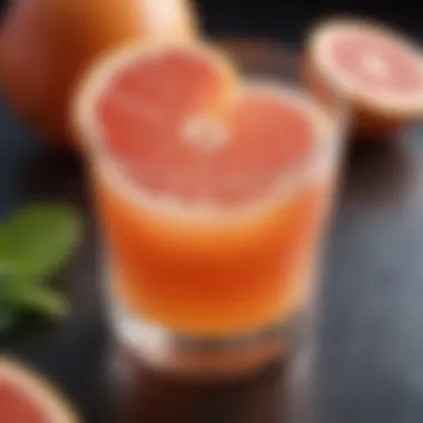 Refreshing Glass of Fresh Grapefruit Juice Delicious fresh grapefruit juice in a glass with zest