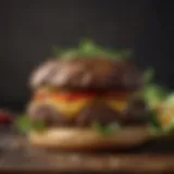 Close-up view of a perfectly grilled grass-fed beef patty emphasizing its texture and juiciness