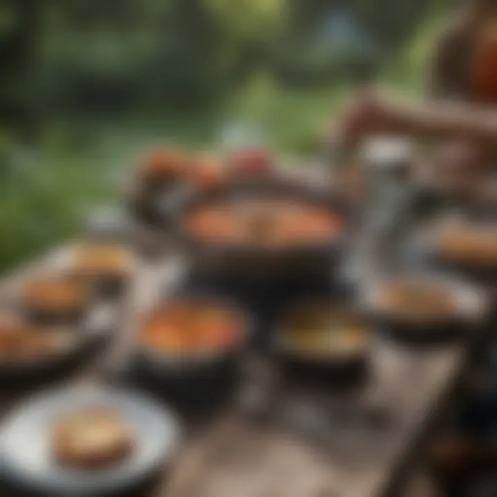 GSI cookware in use during an outdoor meal
