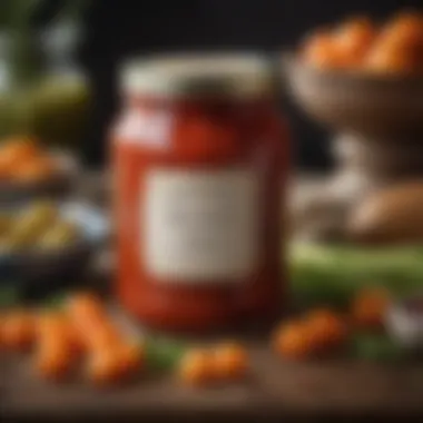Ingredients of Sweet Relish An elegant jar of Harry and David sweet relish surrounded by fresh ingredients