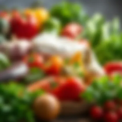 A colorful assortment of fresh vegetables and herbs