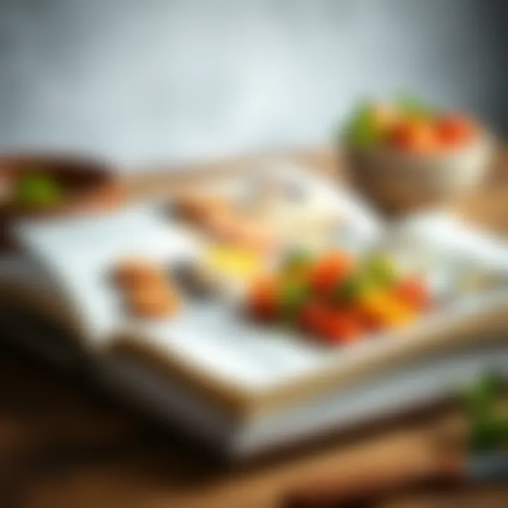 An open cookbook displaying nutritious recipes