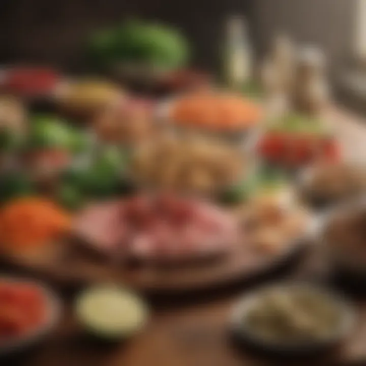 Fresh ingredients for diabetic meals