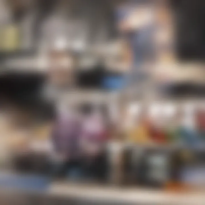 Comparison of various prepackaged smoothies on a shelf