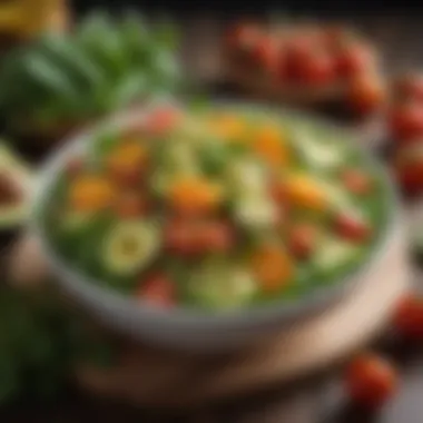 Vibrant Healthy Salad Delight Vibrant and colorful healthy salad with mixed greens, cherry tomatoes, and avocados