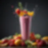 Colorful assortment of fresh fruits and vegetables for shakes