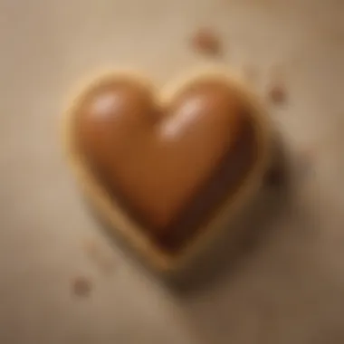 Heart-Shaped Inspiration A close-up of a large heart-shaped cookie cutter on a dough surface, symbolizing love and baking.