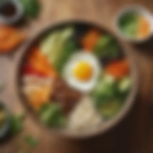 A vibrant bowl of HelloFresh Bibimbap showcasing colorful vegetables and rice