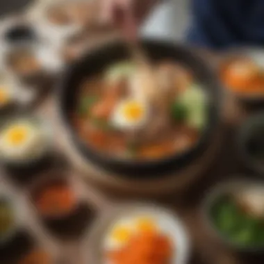 Dining Experience with HelloFresh Bibimbap A stylish dining setup featuring a HelloFresh Bibimbap bowl ready to be enjoyed