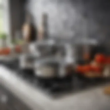 Stylish HexClad Cookware in Contemporary Setting Elegant HexClad cookware set displayed in a modern kitchen