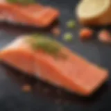 Fresh salmon fillet ready for dog treat preparation