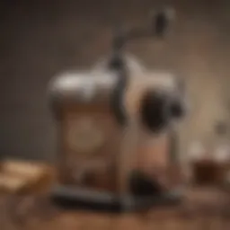 A close-up of a coffee grinder with freshly roasted beans inside