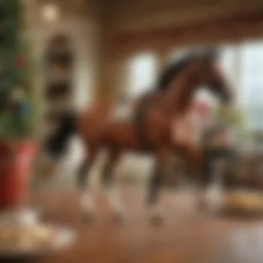 Festive decorations featuring horse racing themes