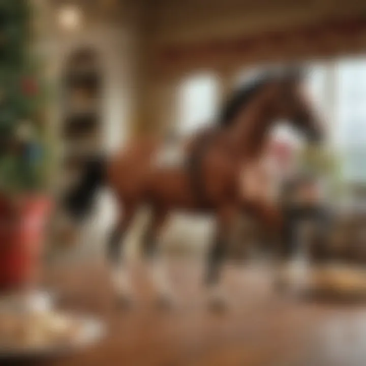 Festive decorations featuring horse racing themes