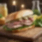 Delicious tuna sandwich on a wooden table