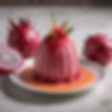 Delicious Dessert Featuring Dragon Fruit Puree Dragon fruit puree used in a dessert
