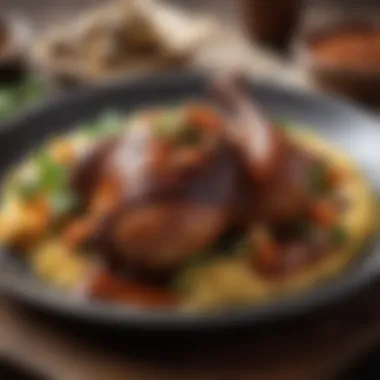 Elegantly Presented Mole Chicken Beautifully plated mole chicken dish