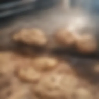 Cooling Soft Chocolate Chip Cookies Freshly baked soft chocolate chip cookies on a cooling rack