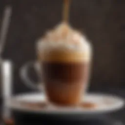 A rich espresso shot pouring into a cup.