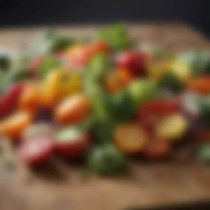 A vibrant assortment of fresh vegetables ready for salad preparation