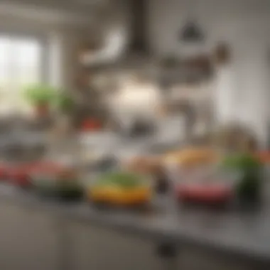 A well-organized kitchen with meal prep containers.