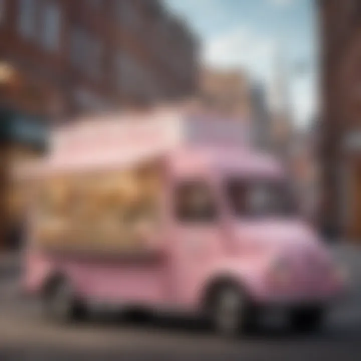 An elegant ice cream delivery vehicle showcasing quality service