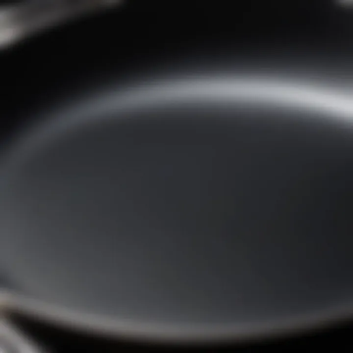 Close-up of a gleaming carbon steel pan showcasing its smooth surface and rich color.