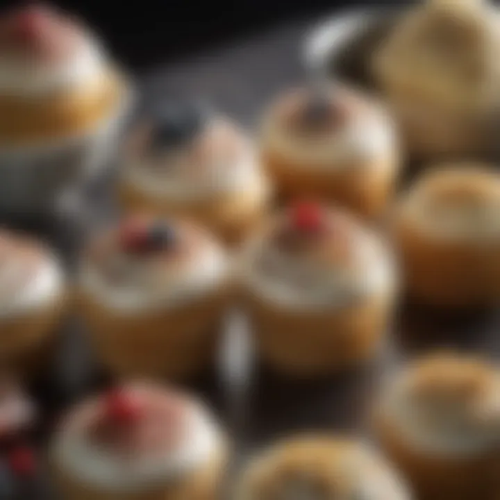 A close-up view of key ingredients used in cupcake baking.