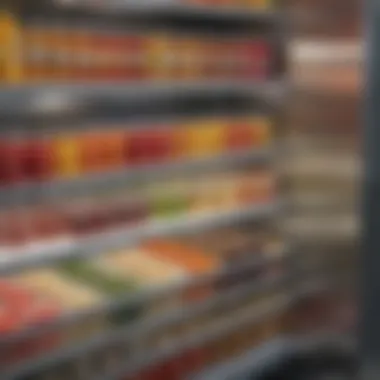 Color-coded bins for condiments and leftovers enhancing organization