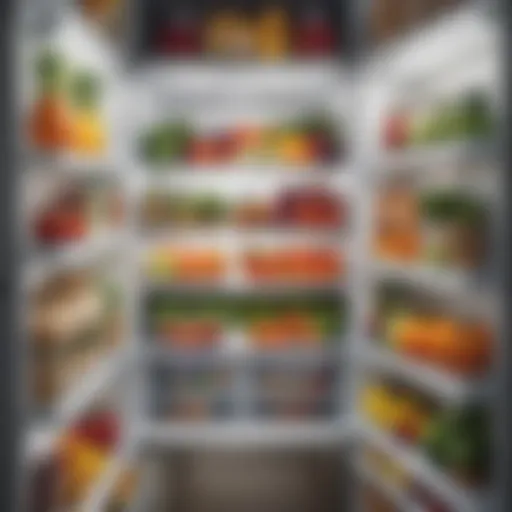 Neatly arranged fridge showcasing fresh produce and organized shelves