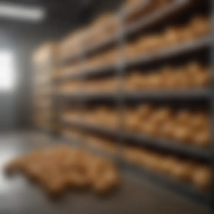 A climate-controlled storage room showcasing ideal potato storage conditions
