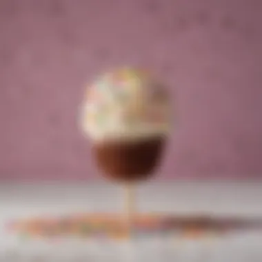 Close-up of a delicious cake pop with sprinkles