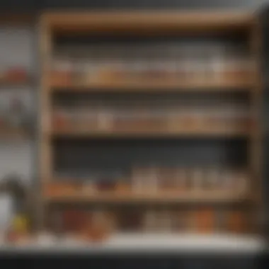 Stylish kitchen cupboard with organized spices