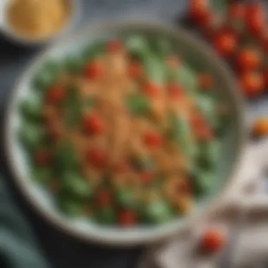 Nutritious Chickpea Salad with Fresh Spinach Chickpea salad with cherry tomatoes and spinach