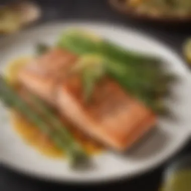 Grilled salmon with a side of asparagus