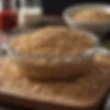 A bowl of oats ready for incorporation into a meatloaf mixture